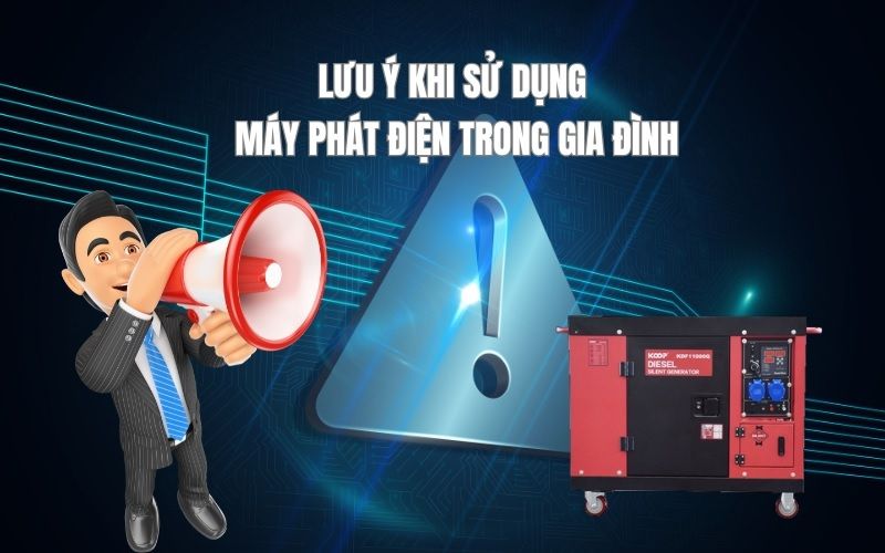 lưu ý khi sử dụng máy phát điện gia đình