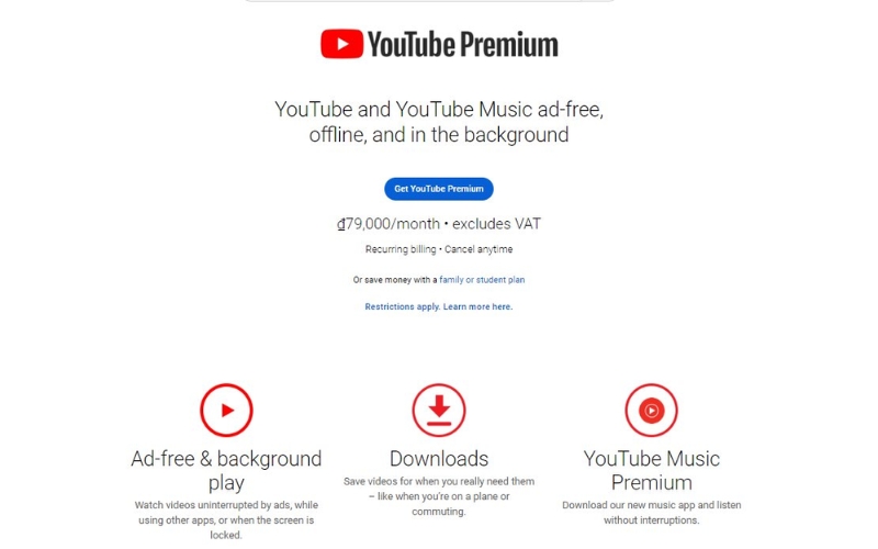 giá youtube tại việt nam