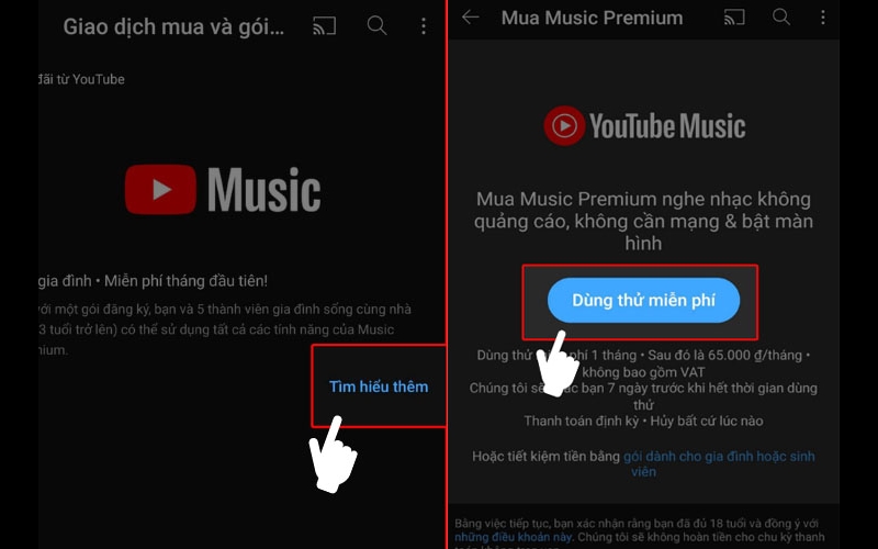 các bước đăng ký gói youtube premium